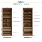 Guarda Roupa Modulado Joy 3 Peças Com Cabideiro Gaveteiro E S