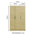 Guarda-roupa Modulado Madesa Nilo 120001 2 Peças - Carvalho