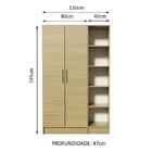 Guarda-roupa Modulado Madesa Nilo 120002 2 Peças - Carvalho