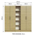 Guarda-roupa Modulado Madesa Nilo 200001 3 Peças - Carvalho