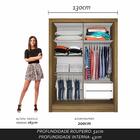 Guarda Roupa Modulado Porta De Correr Anne Bor/bran - Móveis