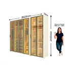 Guarda-roupa Modulado Reflecta 6 Portas 262,2cm X 240cm 100%
