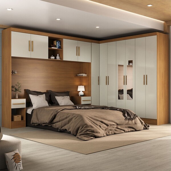 Guarda-roupa Modulado Soberano 11 Portas 5 Gavetas Com Espelh