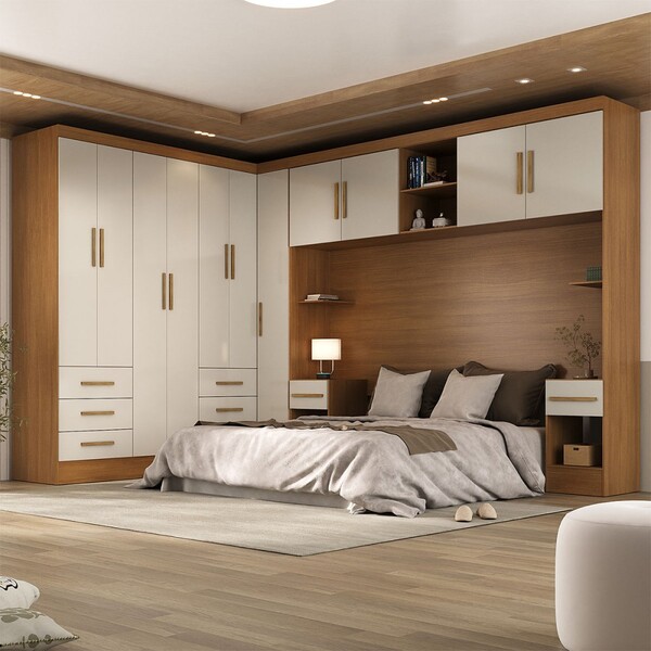 Guarda-roupa Modulado Soberano 11 Portas 8 Gavetas Cinamomo/o