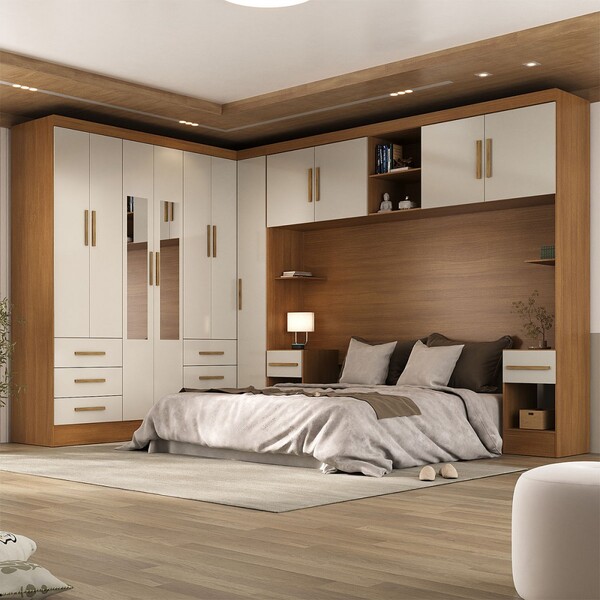 Guarda-roupa Modulado Soberano 11 Portas 8 Gavetas Com Espelh