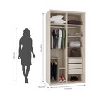 Guarda-roupa Modulado Solteiro 1,20m 2 Portas De Correr 3 Gav