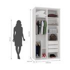 Guarda-roupa Modulado Solteiro 1,20m 2 Portas De Correr 3 Gav