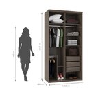 Guarda-roupa Modulado Solteiro 1,20m 2 Portas De Correr Com E