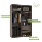 Guarda-roupa Modulado Solteiro 1,60m 2 Portas De Correr 3 Gav
