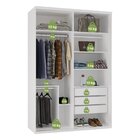 Guarda-roupa Modulado Solteiro 1,60m 2 Portas De Correr 3 Gav