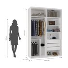 Guarda-roupa Modulado Solteiro 1,60m 2 Portas De Correr Com E