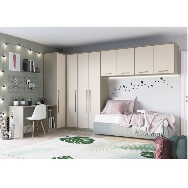 Guarda Roupa Modulado Solteiro 7 Peças Elegance Móveis Castro