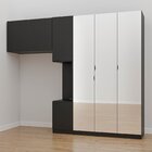 Guarda-roupa Modulado Solteiro 7 Portas Espelho E Mesa De Cab