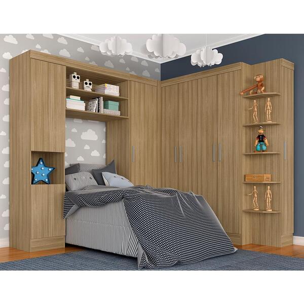 Guarda Roupa Modulado Solteiro Andrea Boreal - Móveis Arapong