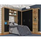 Guarda Roupa Modulado Solteiro Andrea Boreal/preto - Móveis A