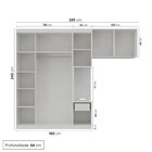 Guarda-roupa Modulado Solteiro Com Mesa De Cabeceira 7 Portas