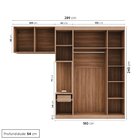Guarda-roupa Modulado Solteiro Com Mesa De Cabeceira 7 Portas