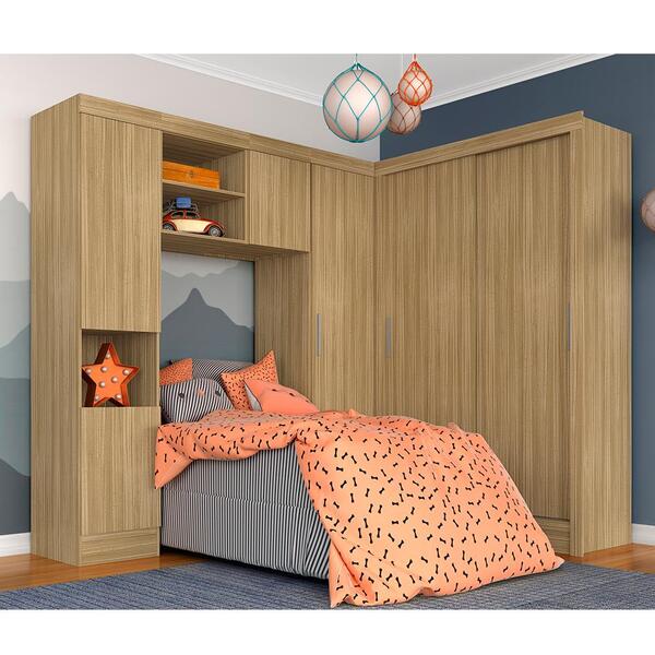 Guarda Roupa Modulado Solteiro Viola Boreal - Móveis Arapongas