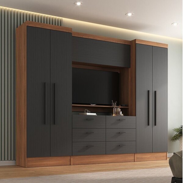 Guarda-roupa Modulado Viena 4 Portas 6 Gavetas 3 Peças Espres