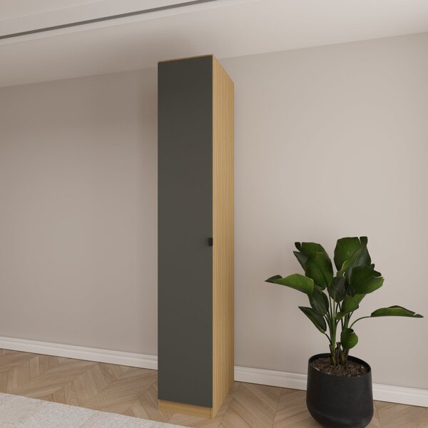 Guarda Roupa Modular 1 Porta 6 Prateleiras Nancy Cedro/grafite