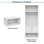 Guarda-roupa Modular 2 Peças 4 Portas E Gaveteiro Jade Cabeca