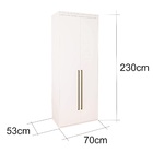 Guarda Roupa Modular 2 Portas Com Cabideiros Mdf 70 Cm Lotus