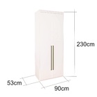 Guarda Roupa Modular 2 Portas Espelho Com Cabideiros 90 Cm Lo