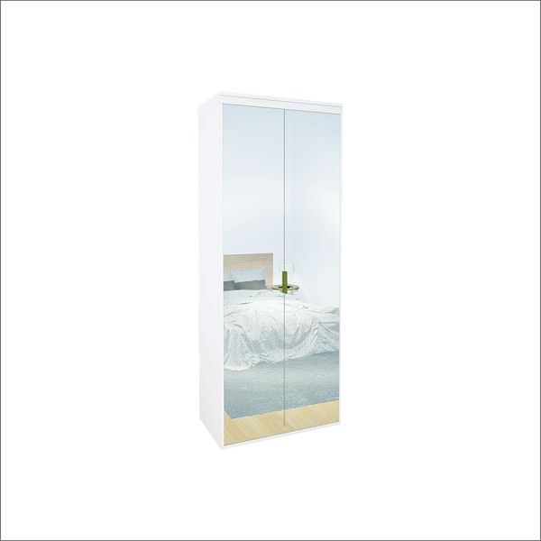 Guarda Roupa Modular 2 Portas Espelho Com Gavetas 90 Cm Lotus