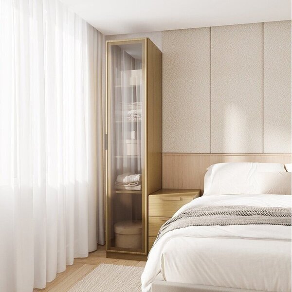 Guarda-roupa Modular 40cm 1 Porta Reflecta Com Prateleiras Ja