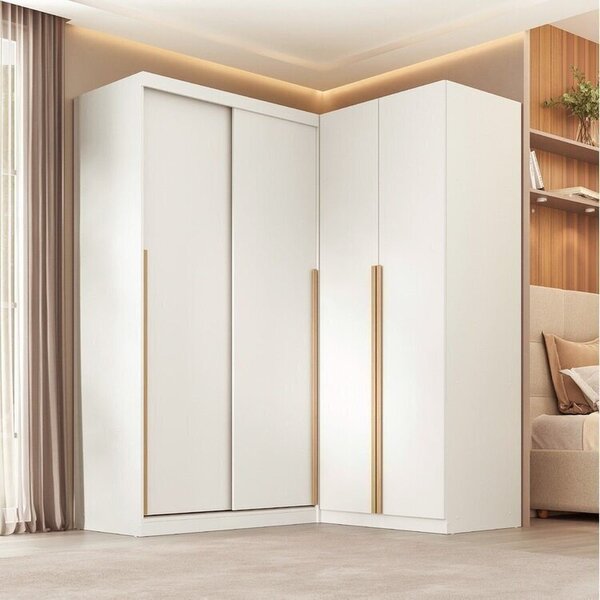 Guarda-roupa Modular De Canto 2 Peças 4 Portas Com 2 Portas D