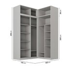 Guarda-roupa Modular De Canto 4 Peças 8 Portas Com 4 Portas D