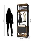 Guarda Roupa Módulo Closet Cabideiro 2 Gavetas Titan Móveis L