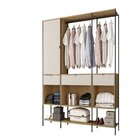 Guarda-roupa Módulo Closet Para Casal De Ferro 1 Porta 3 Gave