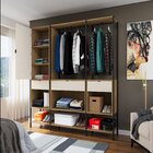 Guarda-roupa Módulo Closet Para Casal De Ferro 1 Porta 3 Gave