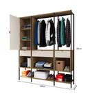 Guarda-roupa Módulo Closet Para Casal De Ferro 1 Porta 3 Gave
