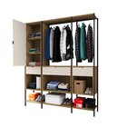 Guarda-roupa Módulo Closet Para Casal De Ferro 1 Porta 3 Gave