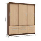 Guarda Roupa Mônaco 3 Portas De Correr 3 Gavetas E Sapateira