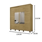 Guarda-roupa Monte Carlo C/espelho Cinamomo – Rv Móveis