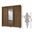 Guarda Roupa Moval Bahamas 3 Portas 2 Gavetas Com Espelho