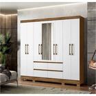 Guarda Roupa Moval Belém 8 Portas 4 Gavetas Naturale/branco