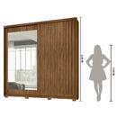 Guarda Roupa Moval Dhara 2 Portas Deslizantes Com 3 Espelhos