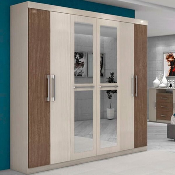 Guarda-roupa Moval New Bolívia 6 Portas Espelhos 4 Gavetas In