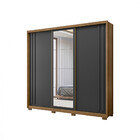 Guarda Roupa Moval San Marino Com Espelho E 3 Portas De Correr