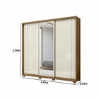 Guarda Roupa Moval San Marino Com Espelho E 3 Portas De Correr