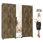 Guarda-roupa Munique C/espelho Amadeirado – Rv Móveis