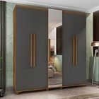 Guarda-roupa Munique C/espelho Cinamomo/grafite – Rv Móveis