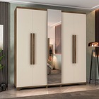 Guarda-roupa Munique C/espelho Freijó Com Off White – Rv Móve