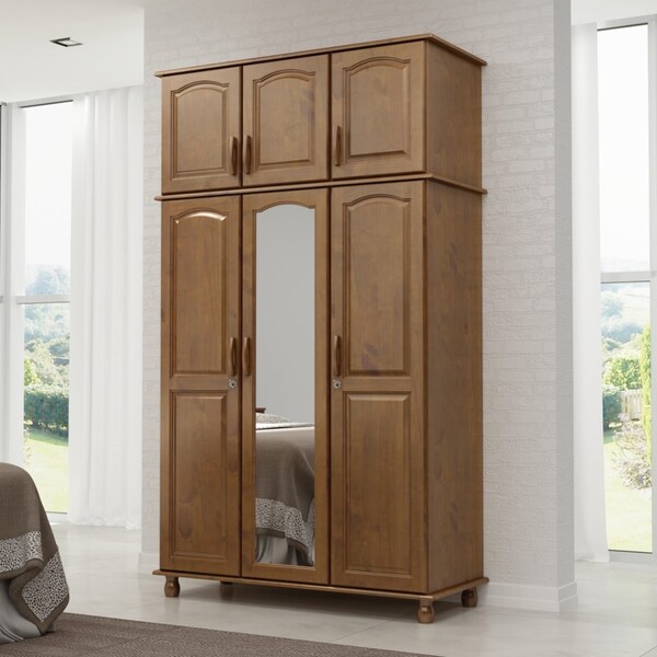 Guarda Roupa Munique Imbuia Acetinado 06 Portas