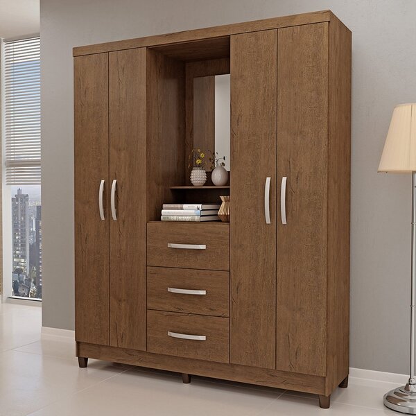 Guarda-roupa Mx Móveis Ilhéus 04 Portas Com Penteadeira Espel