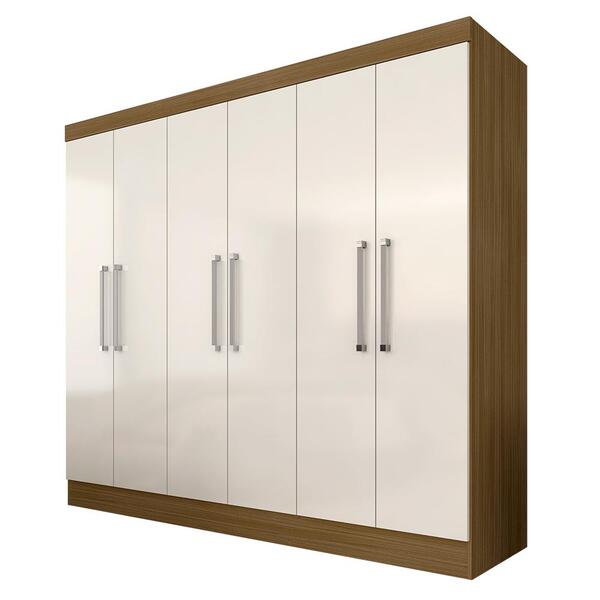 Guarda Roupa Naiara 6 Portas Casal Boreal/off White - Móveis